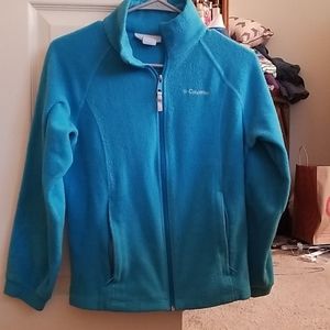 Columbia, size 14/16, bright blue fleece jacket